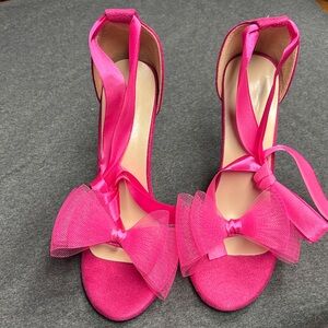 Elegant Pink Bow Women's Heels
